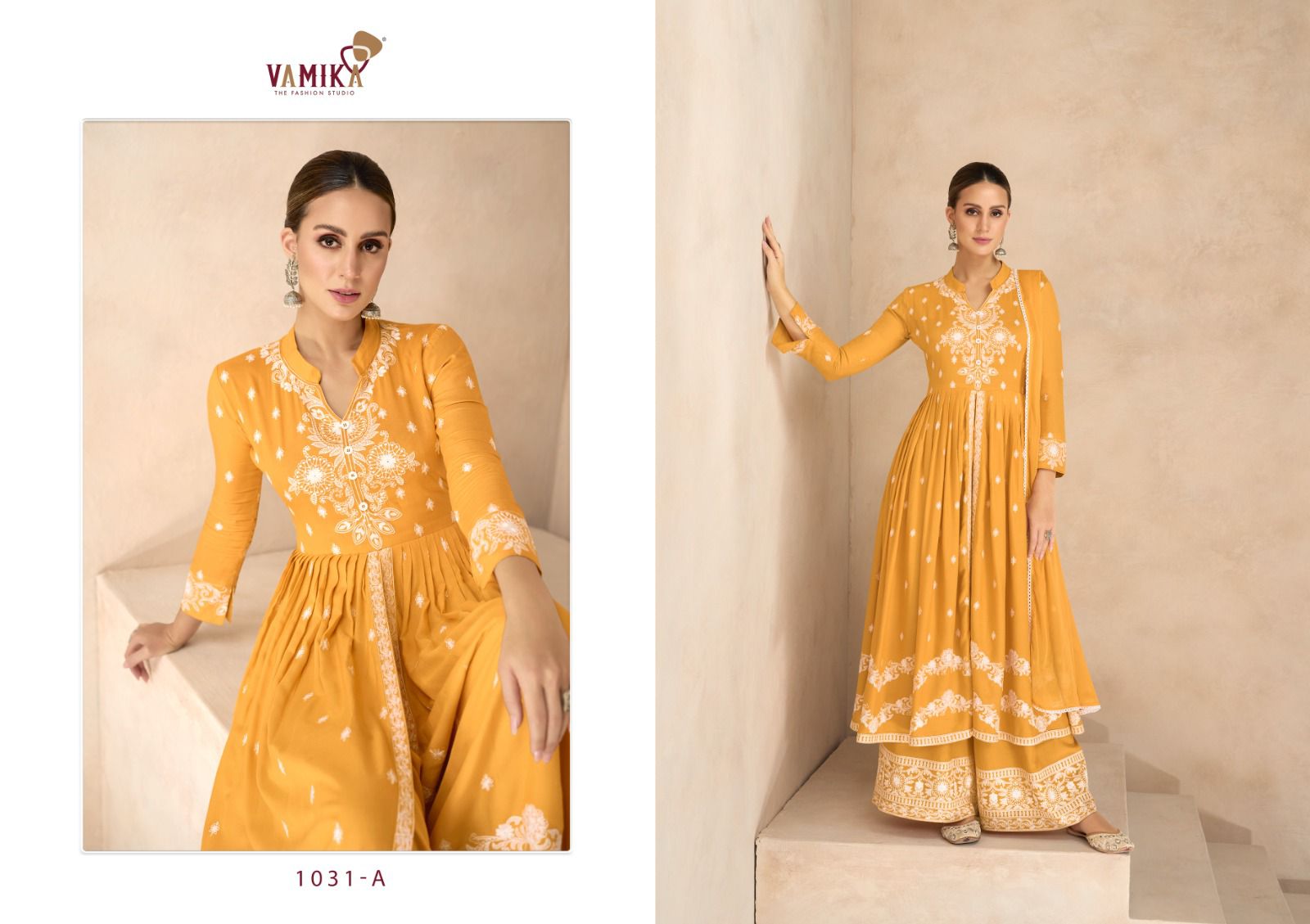 vamika Lakhnavi Vol 6 D No 1031A TO 1031E attrective embroidery look top bottom catalog