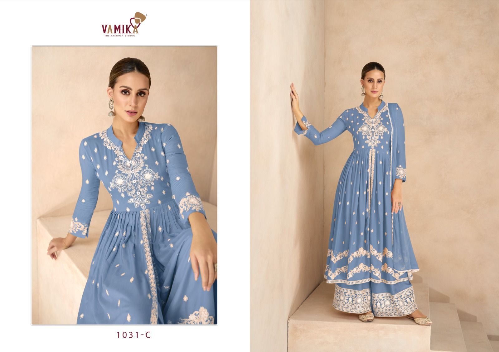 vamika Lakhnavi Vol 6 D No 1031A TO 1031E attrective embroidery look top bottom catalog