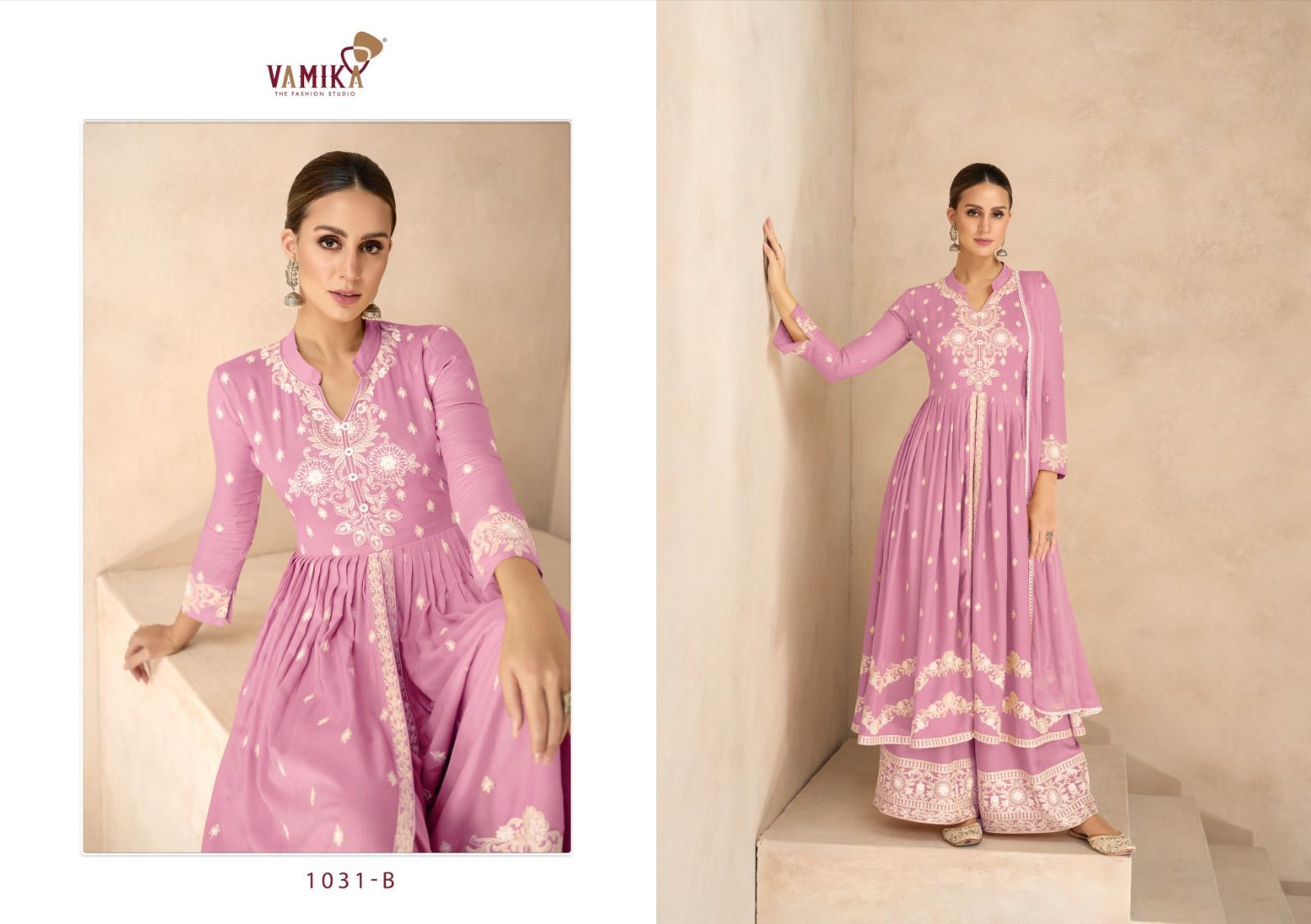 vamika Lakhnavi Vol 6 D No 1031A TO 1031E attrective embroidery look top bottom catalog