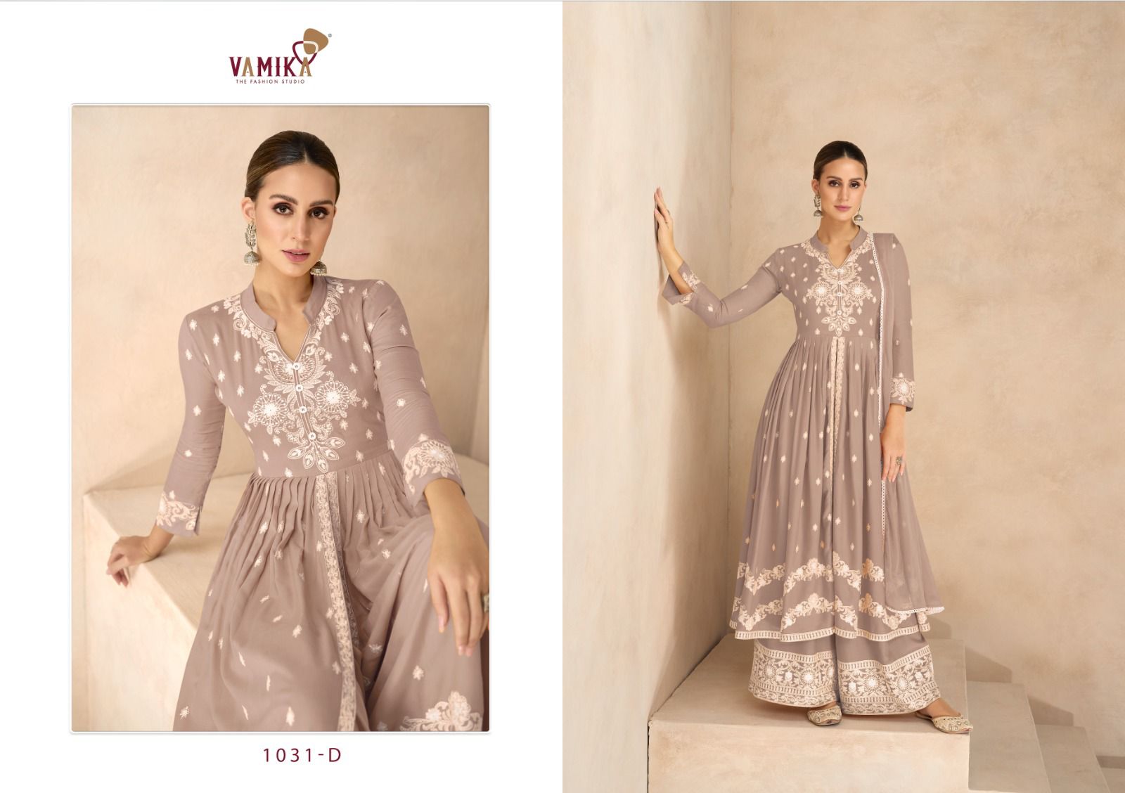 vamika Lakhnavi Vol 6 D No 1031A TO 1031E attrective embroidery look top bottom catalog