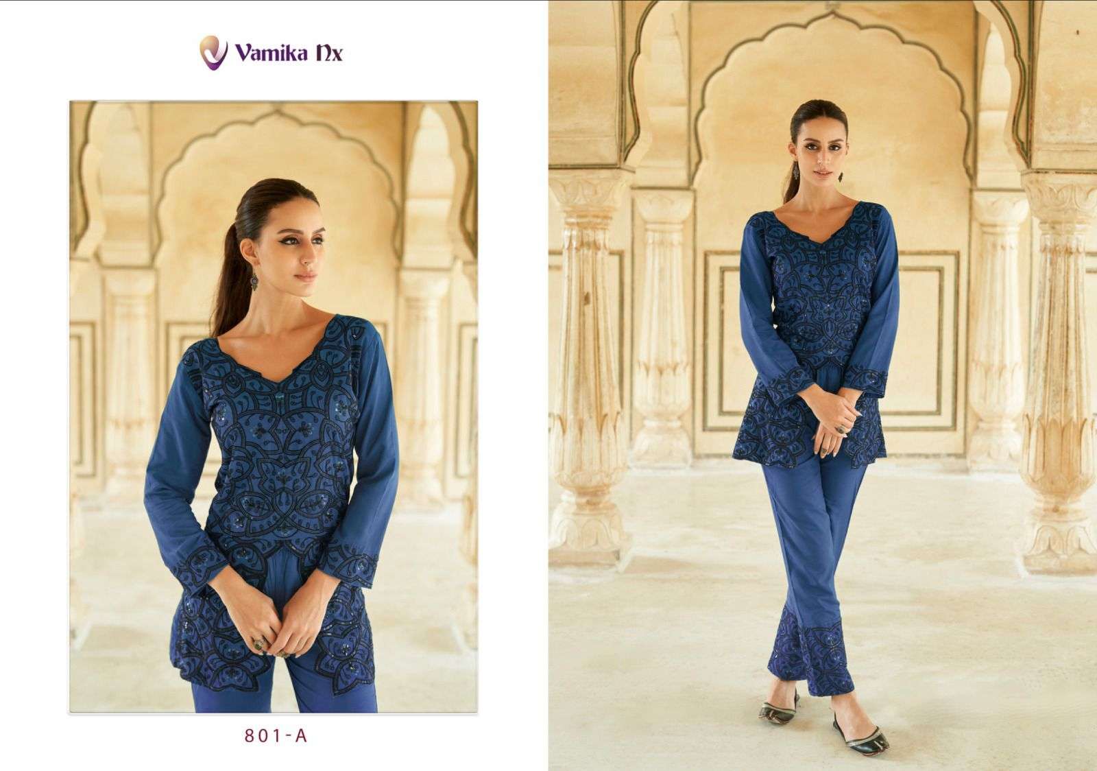 vamika verona reyon  elegant top pant code set catalog