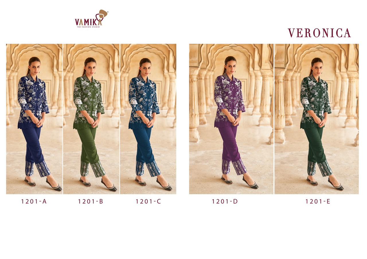 vamika veronica rayon elegant code set top with pant catalog