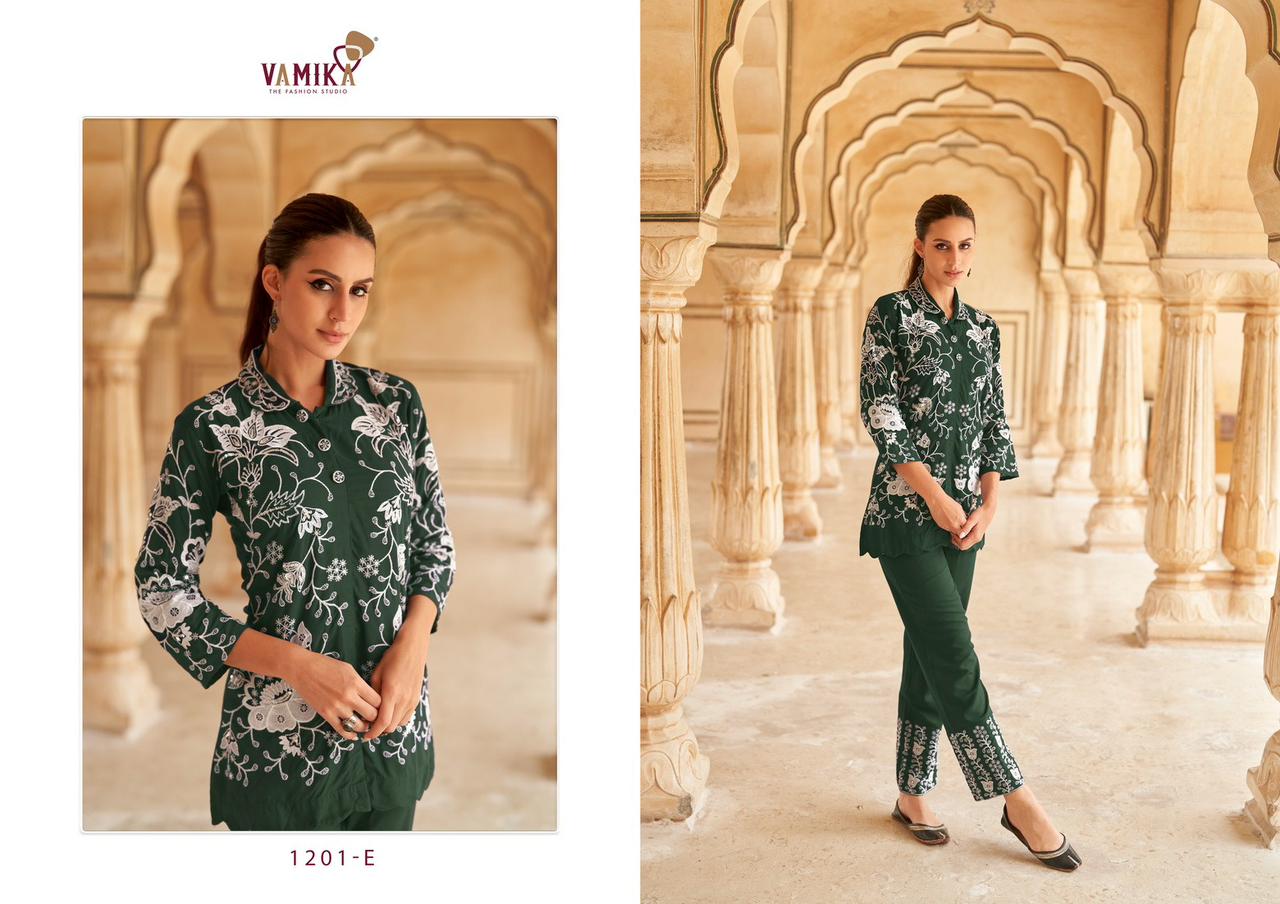 vamika veronica rayon elegant code set top with pant catalog