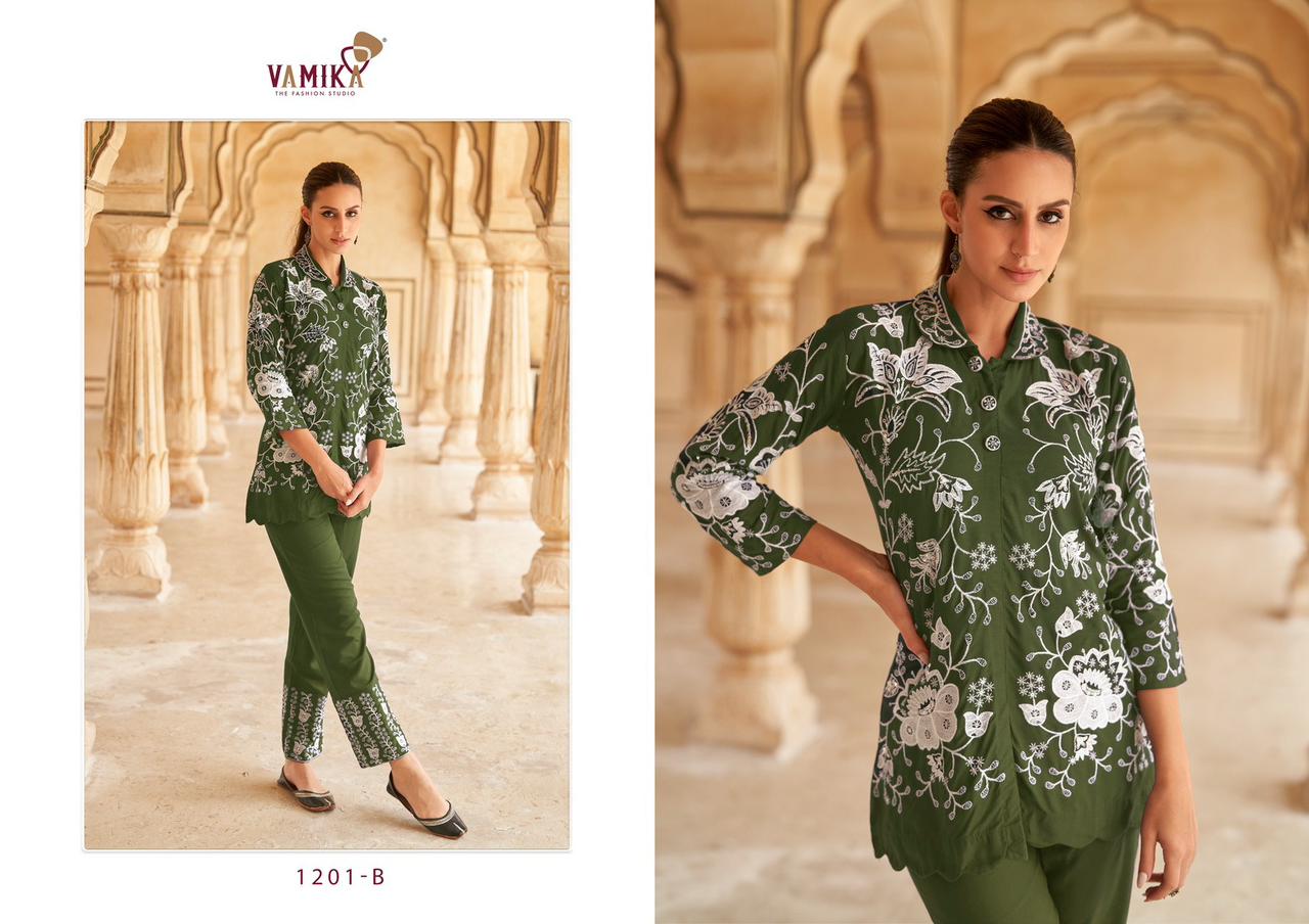 vamika veronica rayon elegant code set top with pant catalog