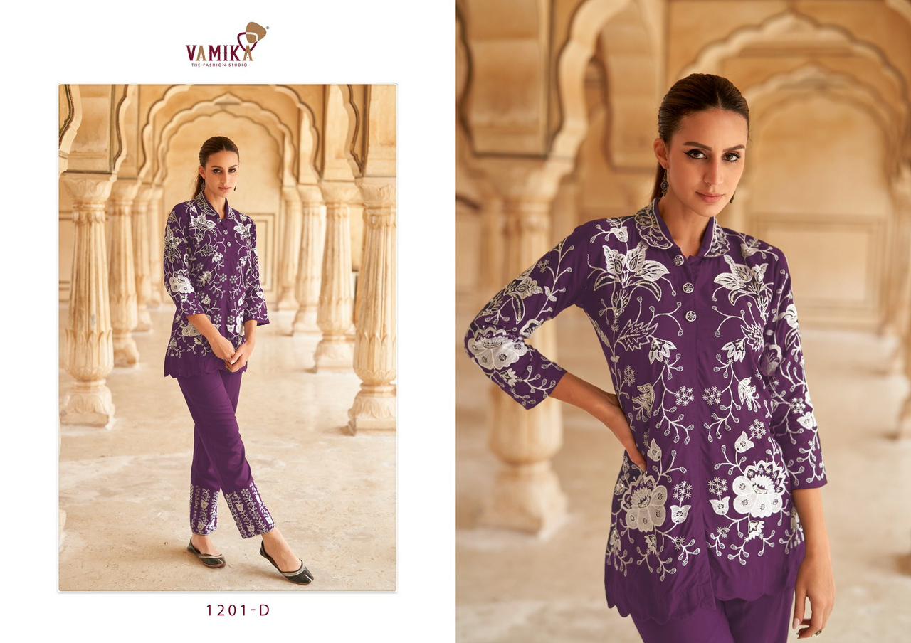 vamika veronica rayon elegant code set top with pant catalog