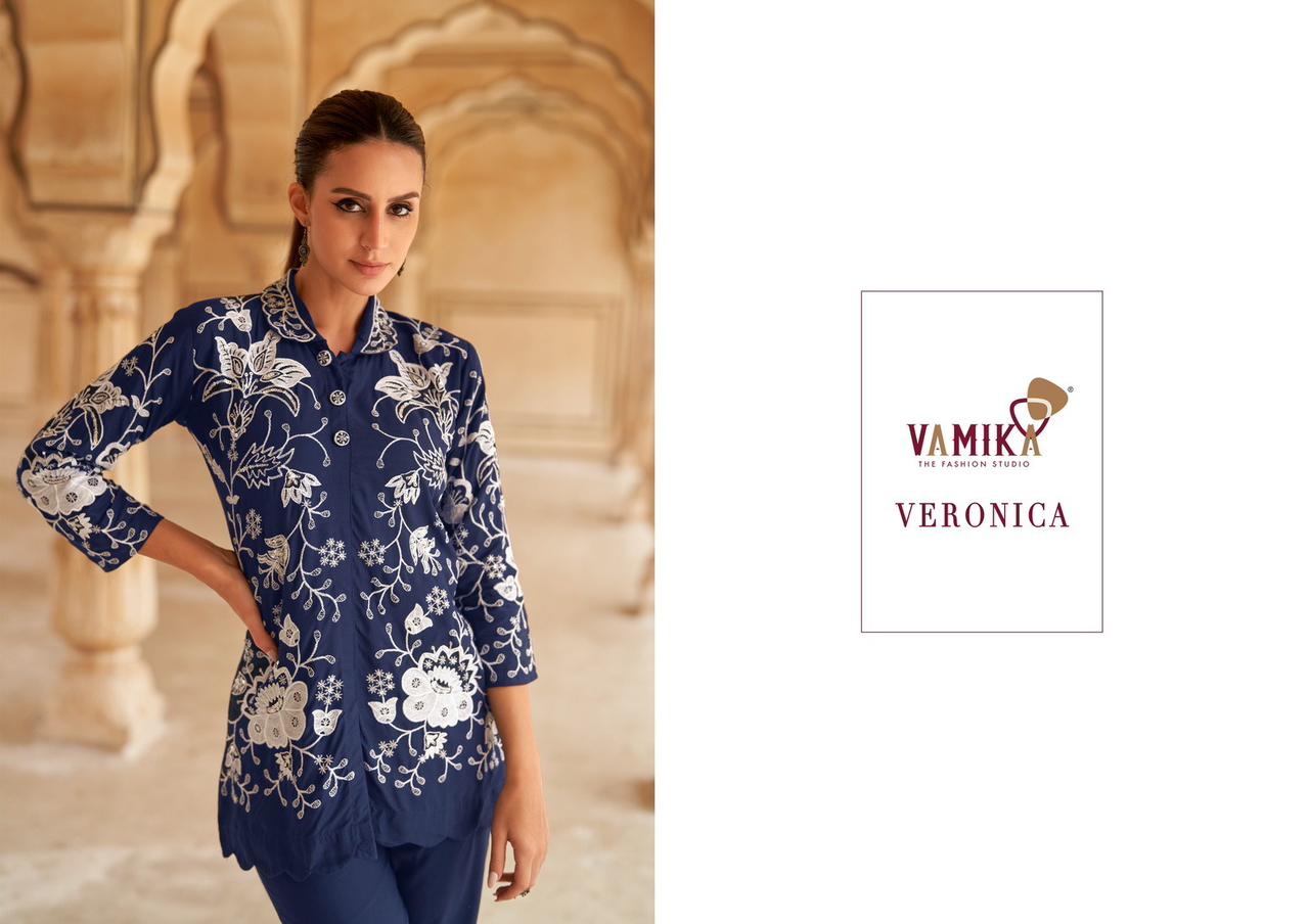 vamika veronica rayon elegant code set top with pant catalog