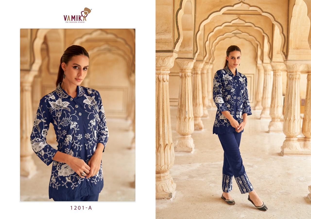 vamika veronica rayon elegant code set top with pant catalog