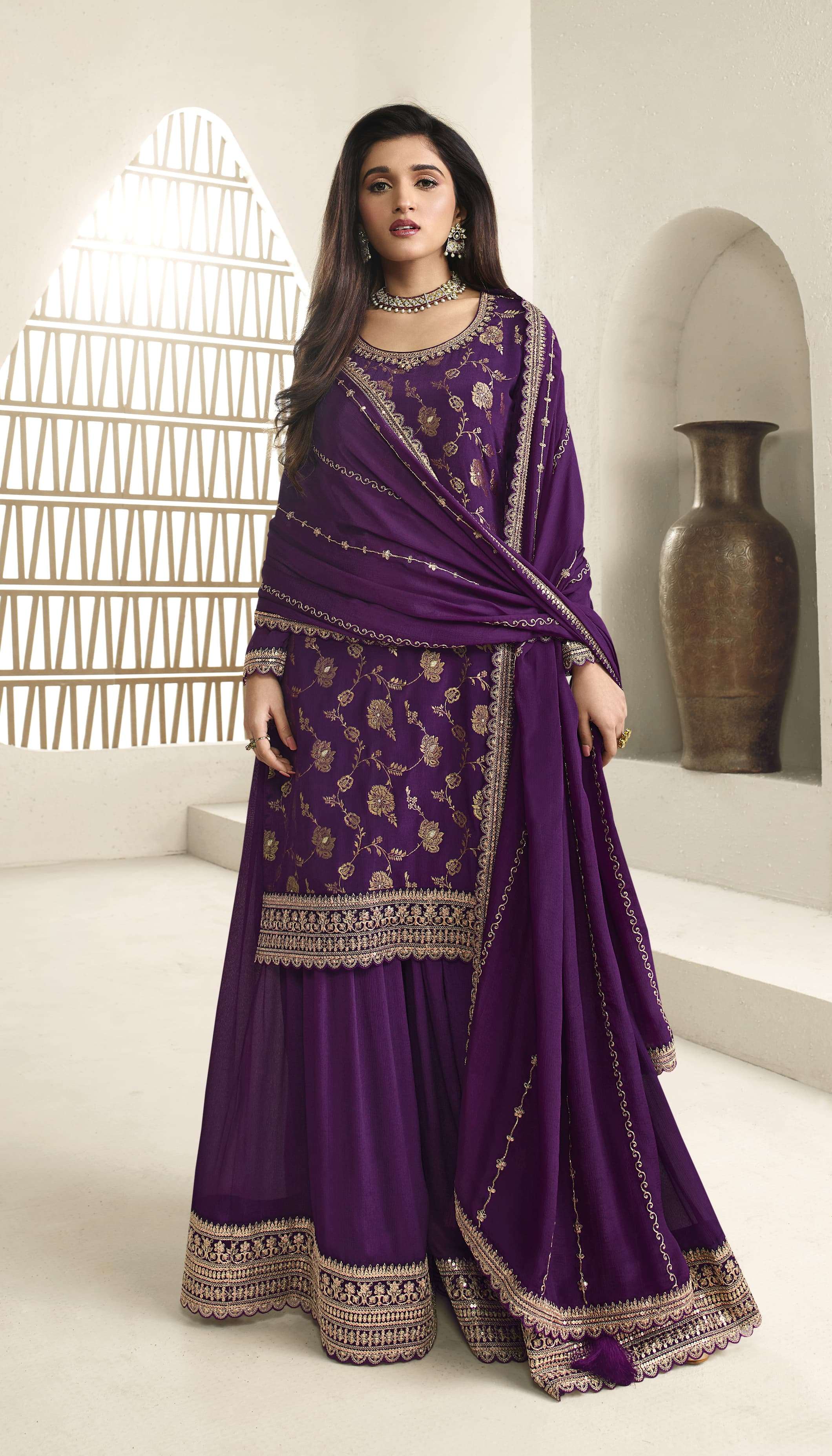 vinay fashion kuleesh karva viscose chinon jaquard attrective look salwar suit catalog