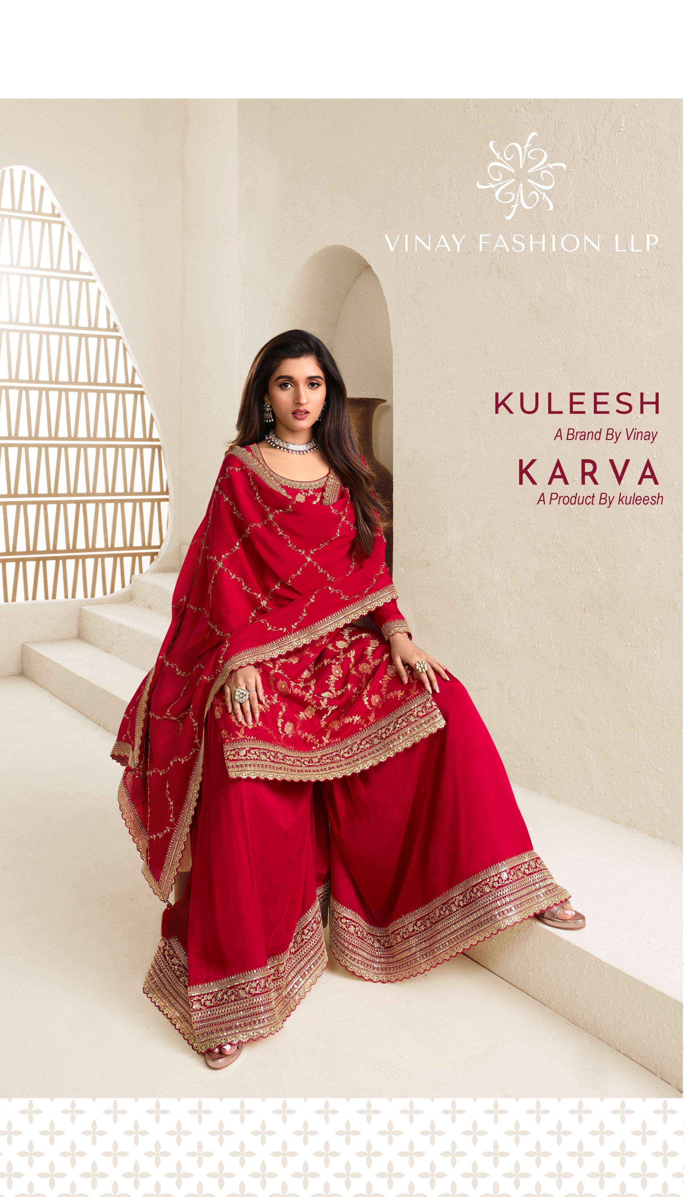 vinay fashion kuleesh karva viscose chinon jaquard attrective look salwar suit catalog