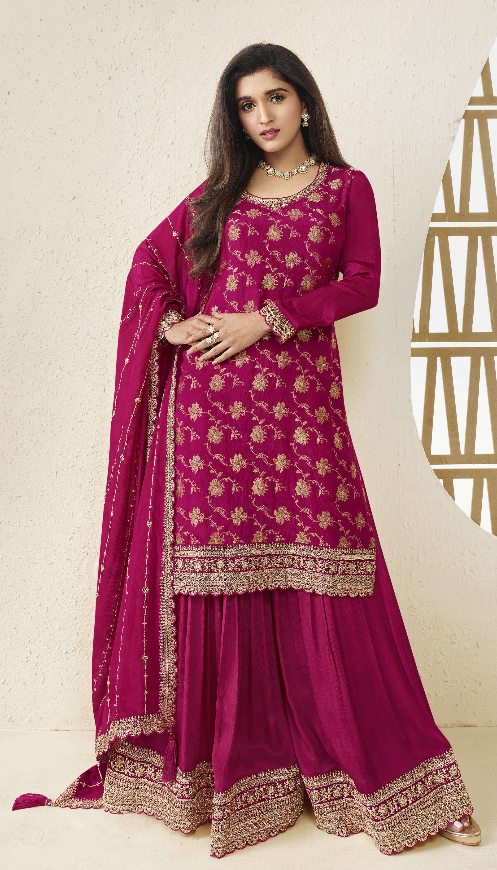 vinay fashion kuleesh karva viscose chinon jaquard attrective look salwar suit catalog