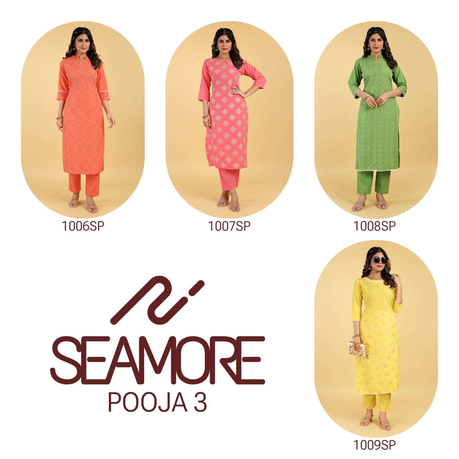 seamore pooja 3 crape decent look kurti bottom catalog