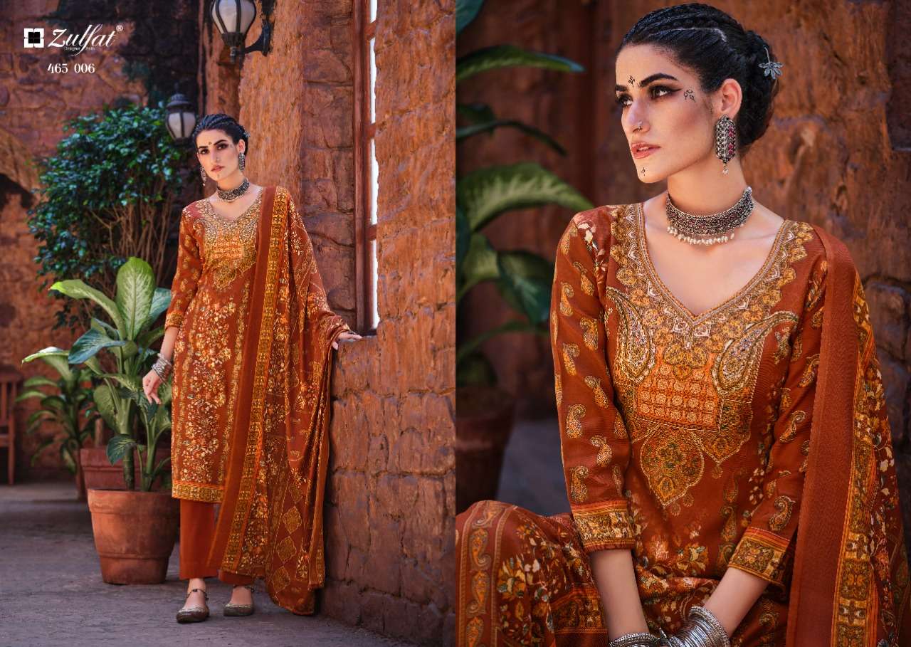 zulfat designer suits aisha wool pashmina attrective look salwqar suit catalog