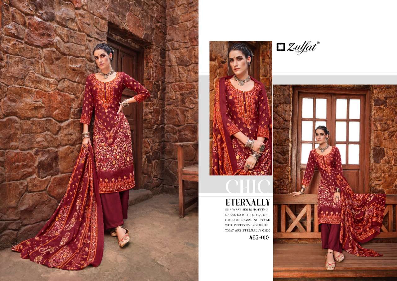 zulfat designer suits aisha wool pashmina attrective look salwqar suit catalog