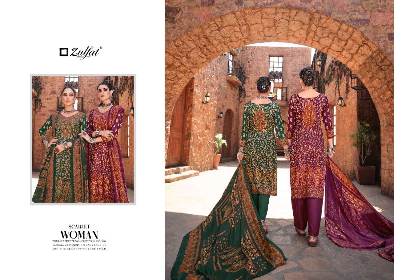 zulfat designer suits aisha wool pashmina attrective look salwqar suit catalog