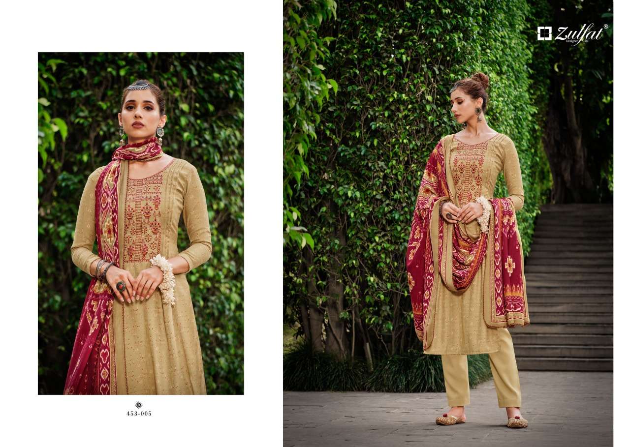 zulfat designer suits amanda wool pashmina catchy look salwar suit catalog