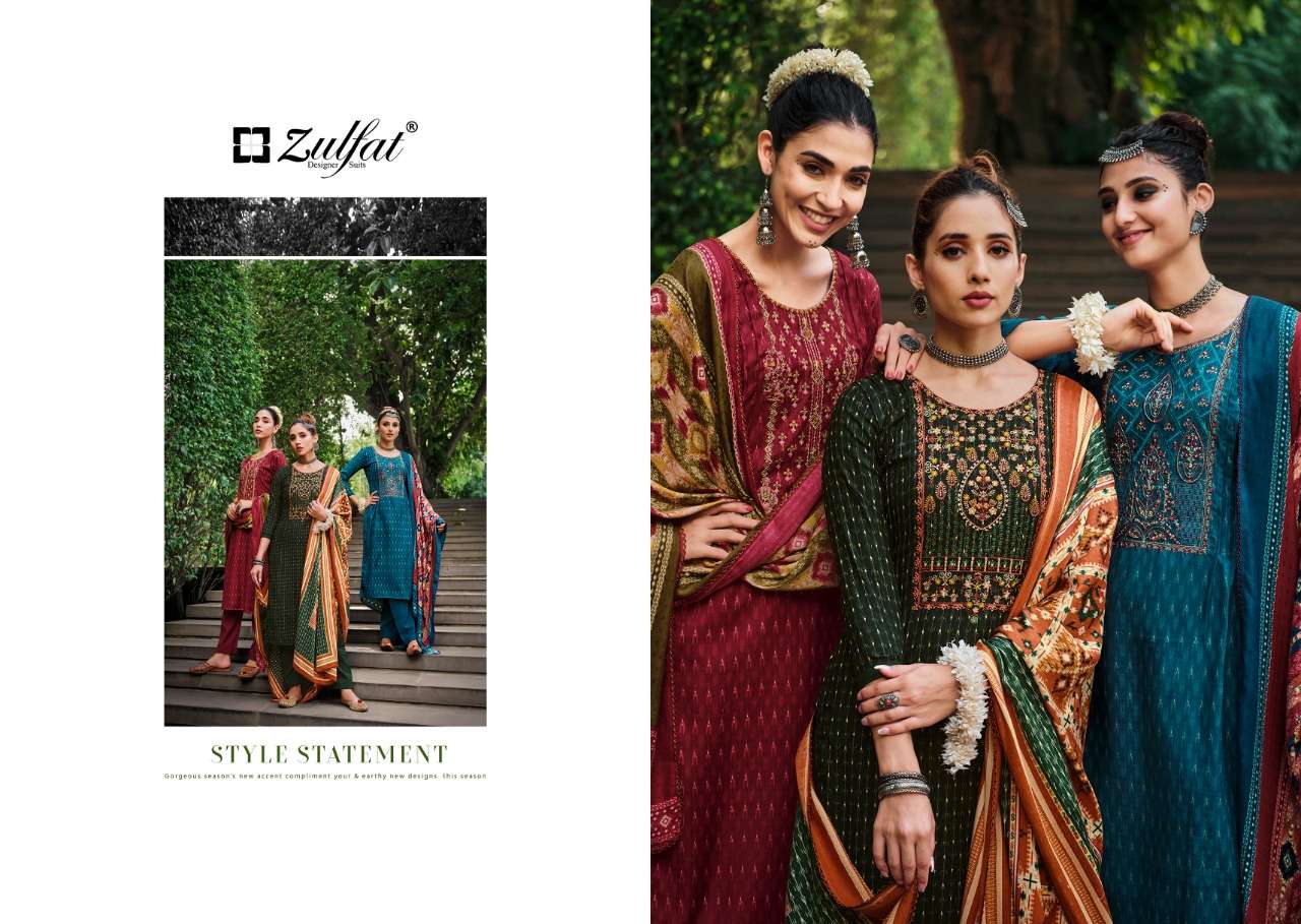 zulfat designer suits amanda wool pashmina catchy look salwar suit catalog