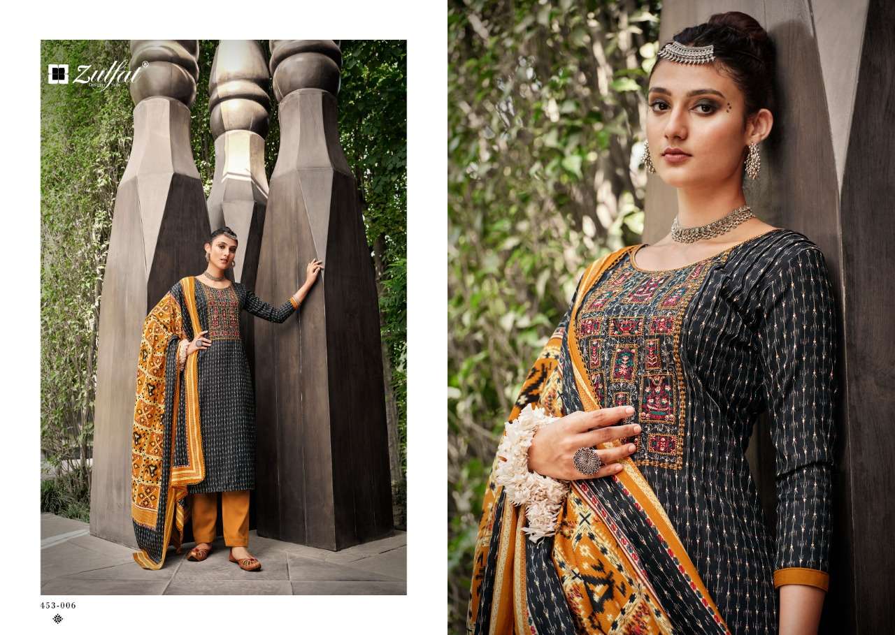 zulfat designer suits amanda wool pashmina catchy look salwar suit catalog