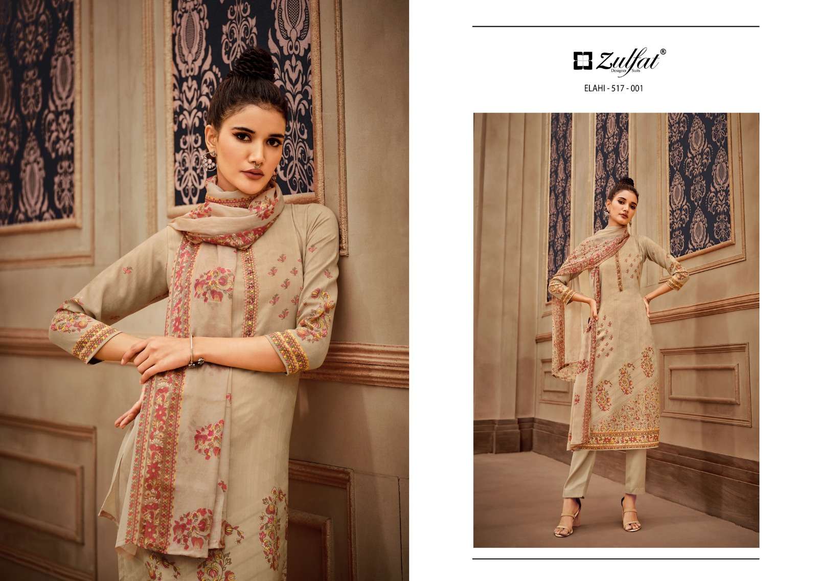 zulfat designer suits elahi wool pashmina elegant look salwqar suit catalog