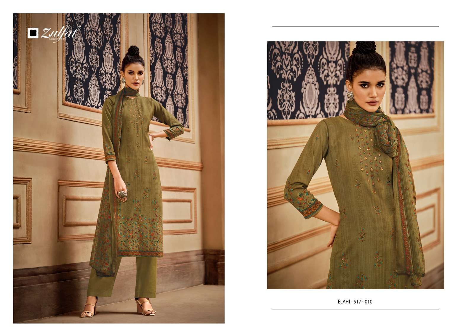 zulfat designer suits elahi wool pashmina elegant look salwqar suit catalog