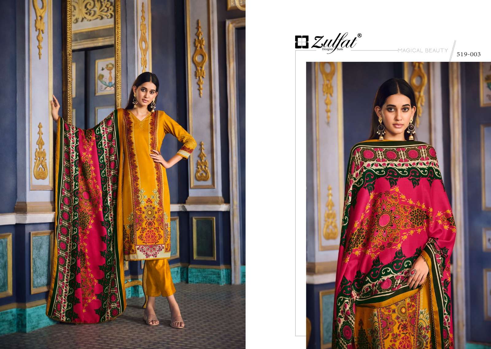 zulfat designer suits firdaus pashmina elegant look salwqar suit catalog