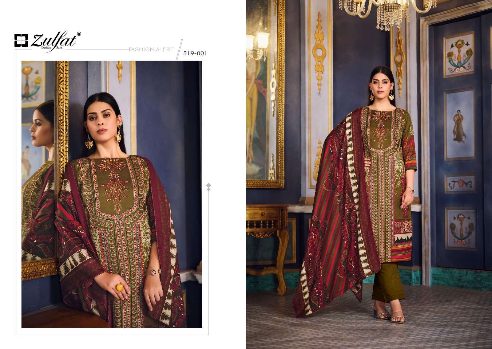 zulfat designer suits firdaus pashmina elegant look salwqar suit catalog