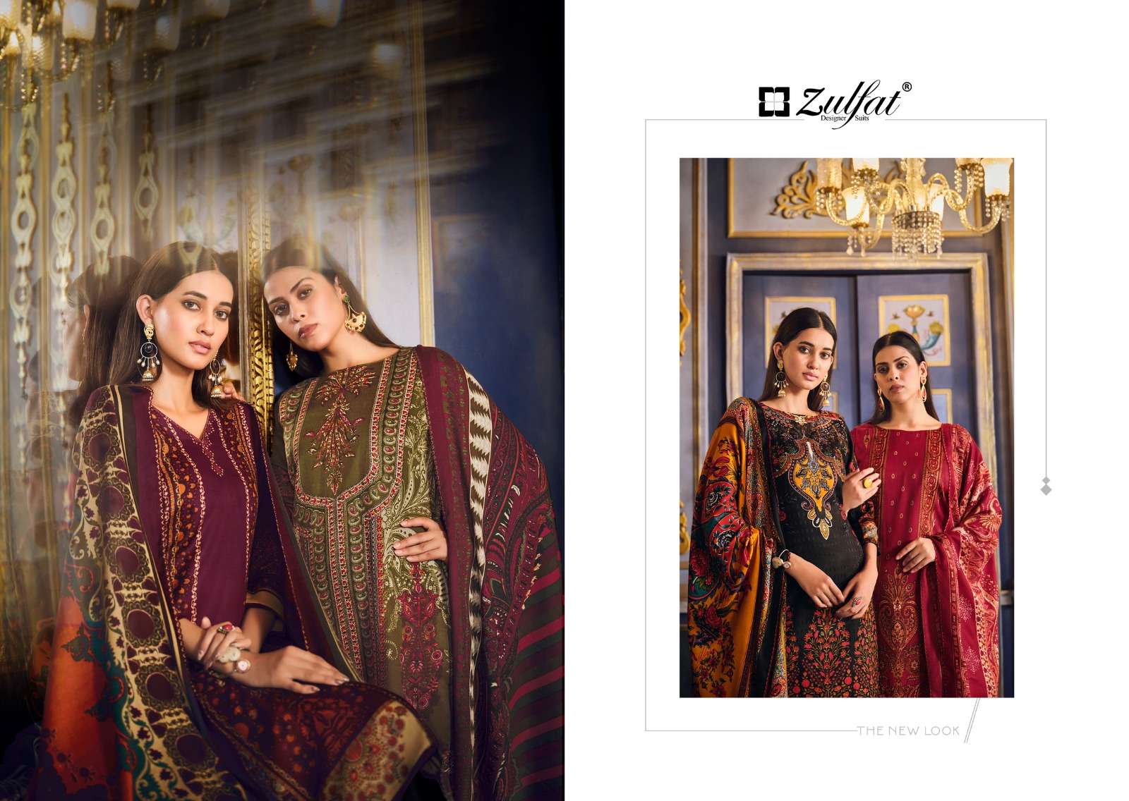 zulfat designer suits firdaus pashmina elegant look salwqar suit catalog