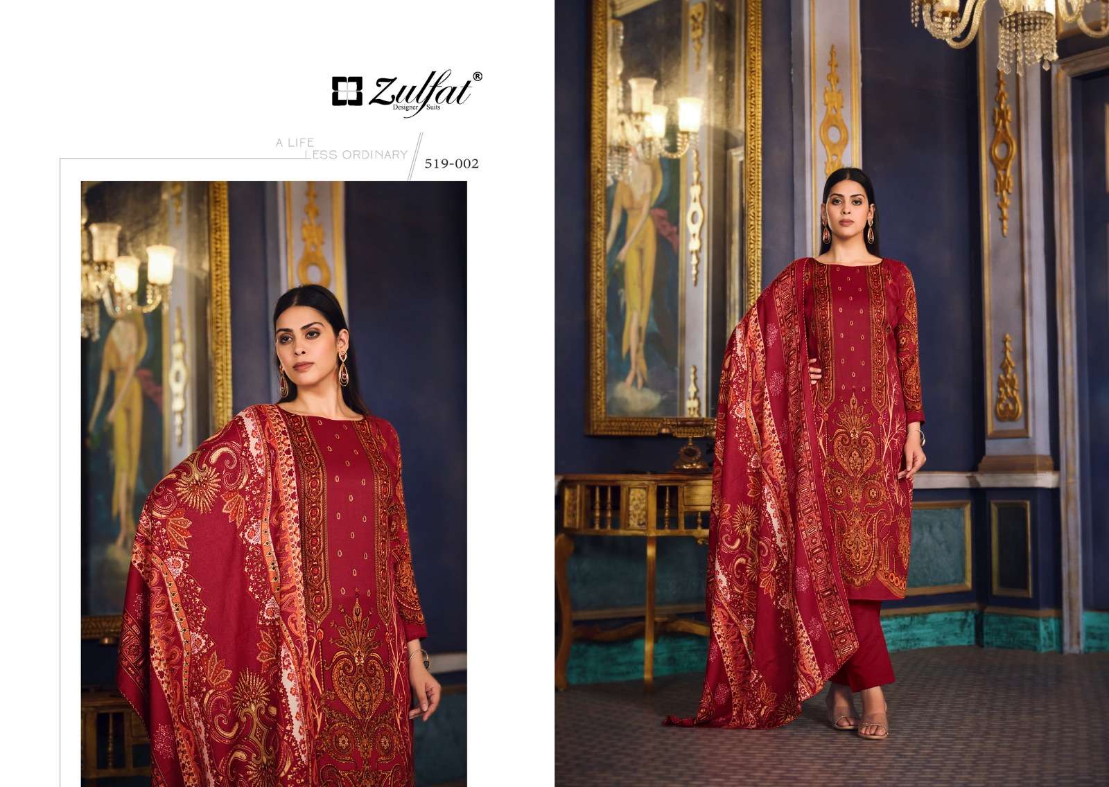 zulfat designer suits firdaus pashmina elegant look salwqar suit catalog