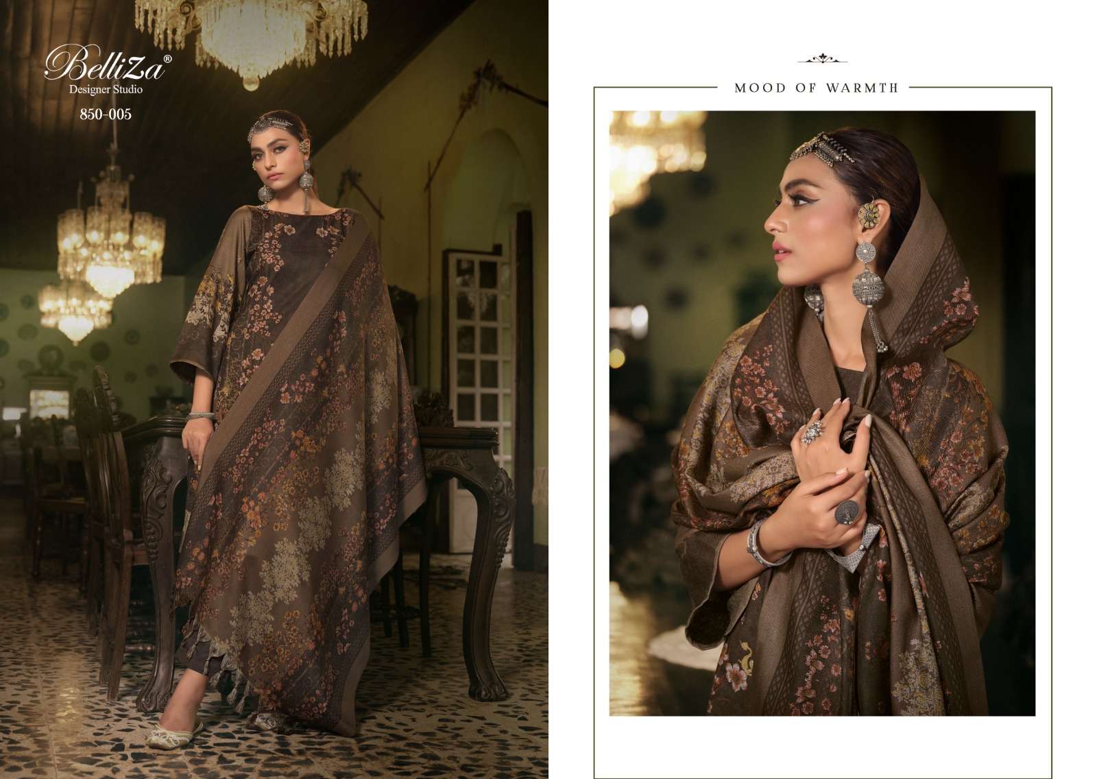 belliza designer studio qurbat wool winter alpine elegant salwar suit catalog