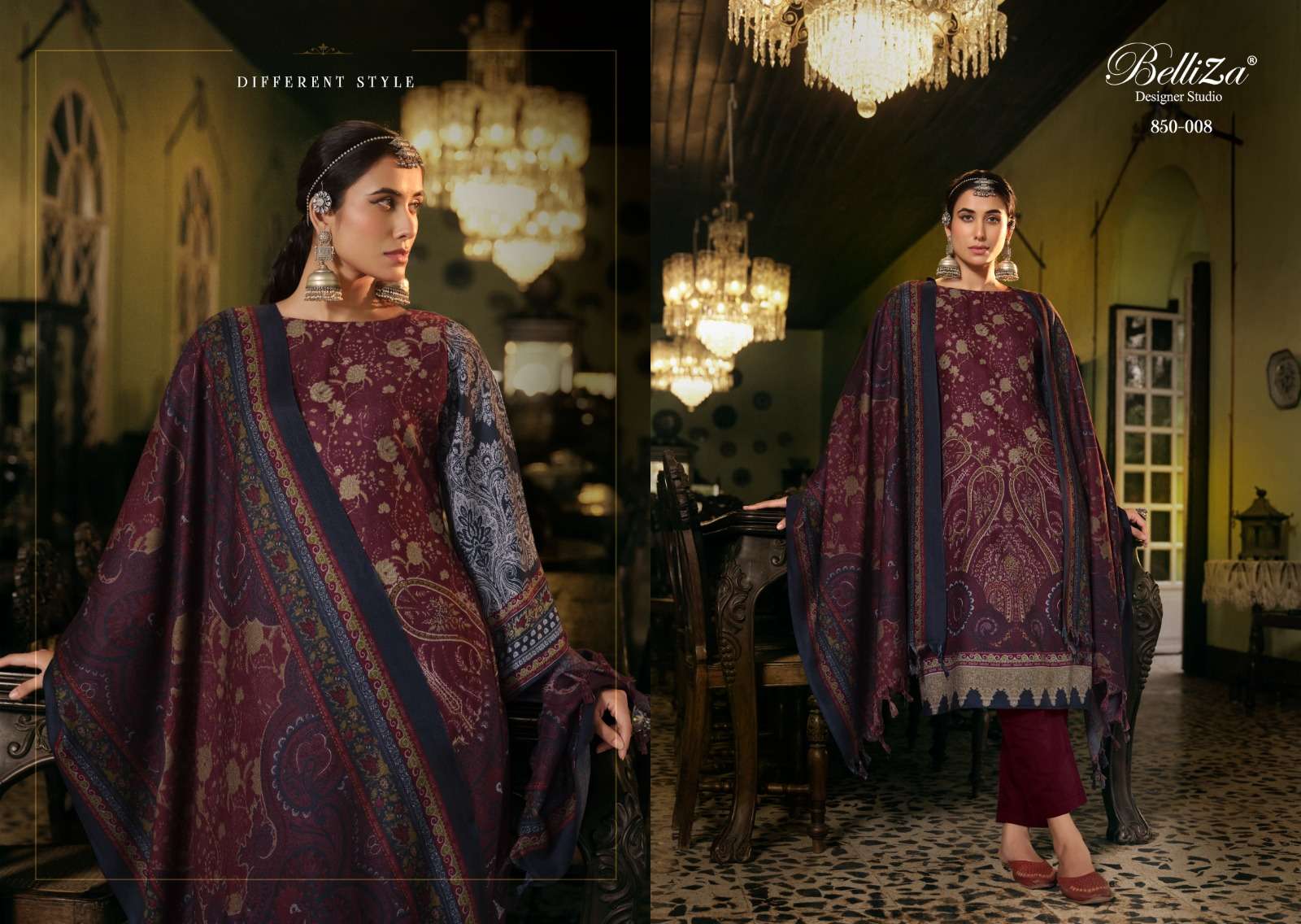 belliza designer studio qurbat wool winter alpine elegant salwar suit catalog