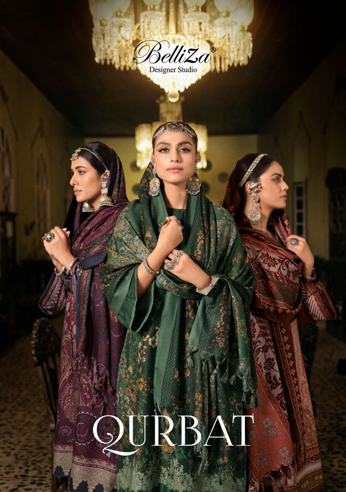 belliza designer studio qurbat wool winter alpine elegant salwar suit catalog