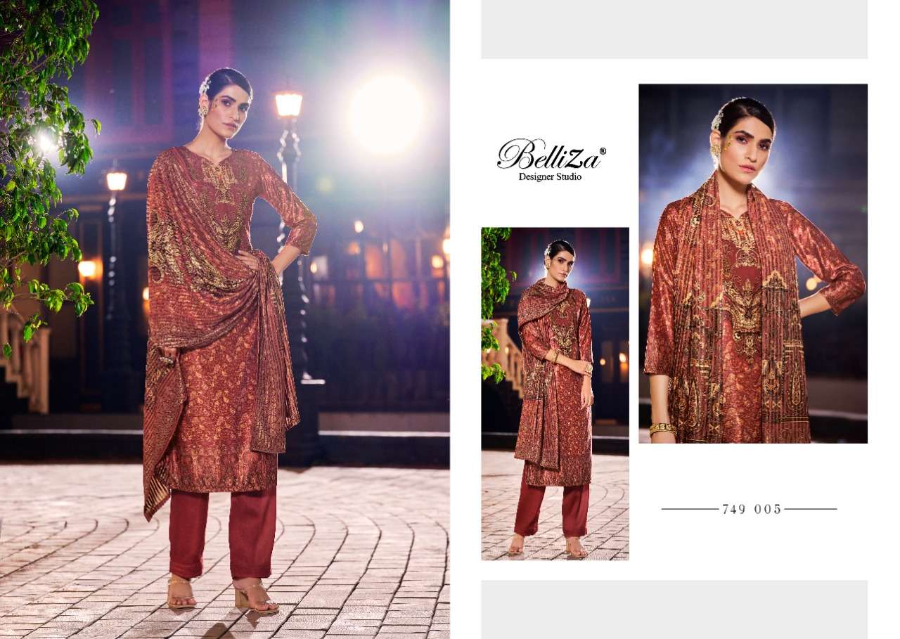 belliza designer studio safinaaz velvet graceful look salwar suit catalog