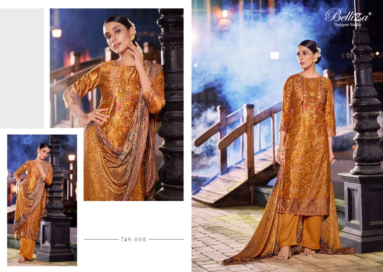 belliza designer studio safinaaz velvet graceful look salwar suit catalog