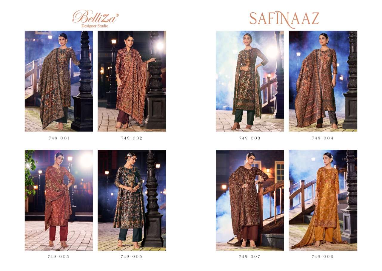 belliza designer studio safinaaz velvet graceful look salwar suit catalog