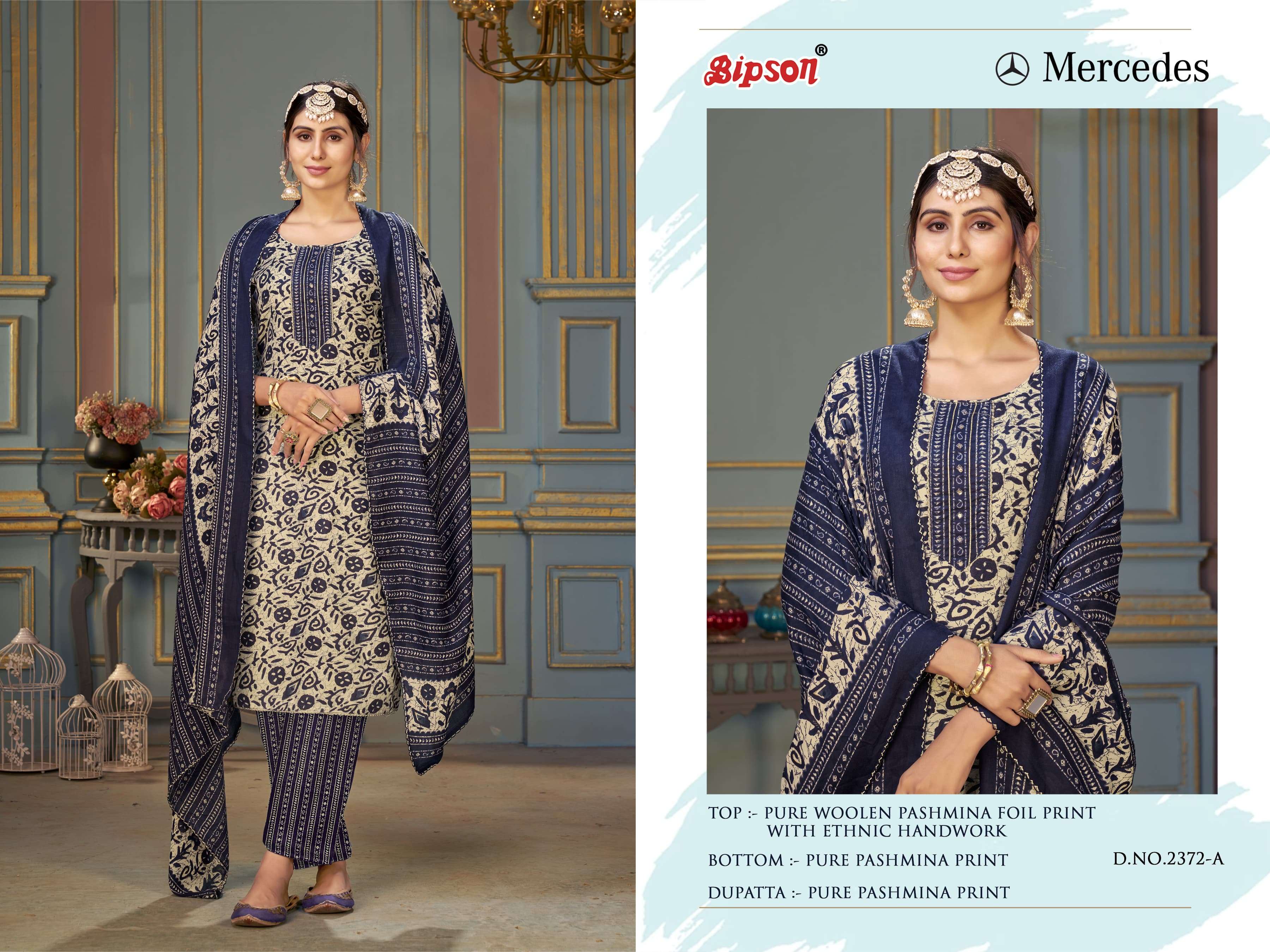 bipson mercedes 2372 woollen pashmina catchy look salwar suit catalog