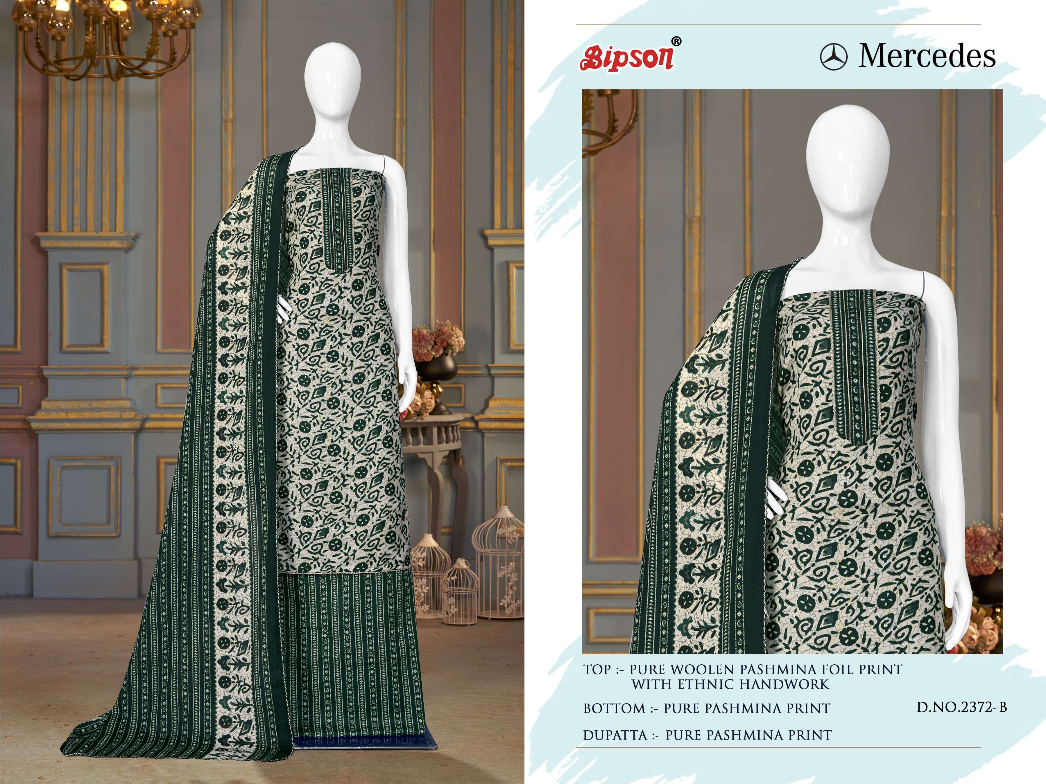 bipson mercedes 2372 woollen pashmina catchy look salwar suit catalog