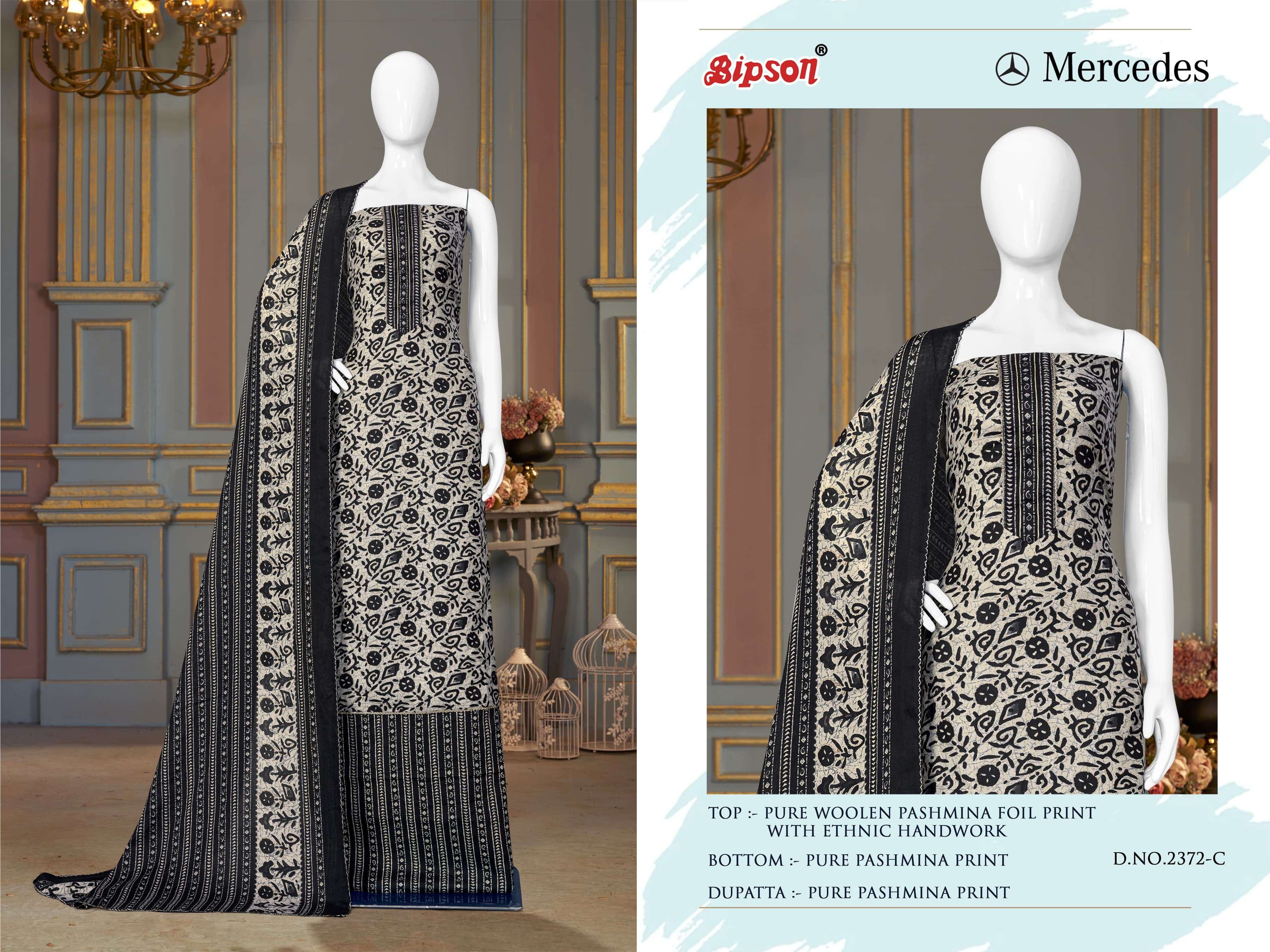 bipson mercedes 2372 woollen pashmina catchy look salwar suit catalog