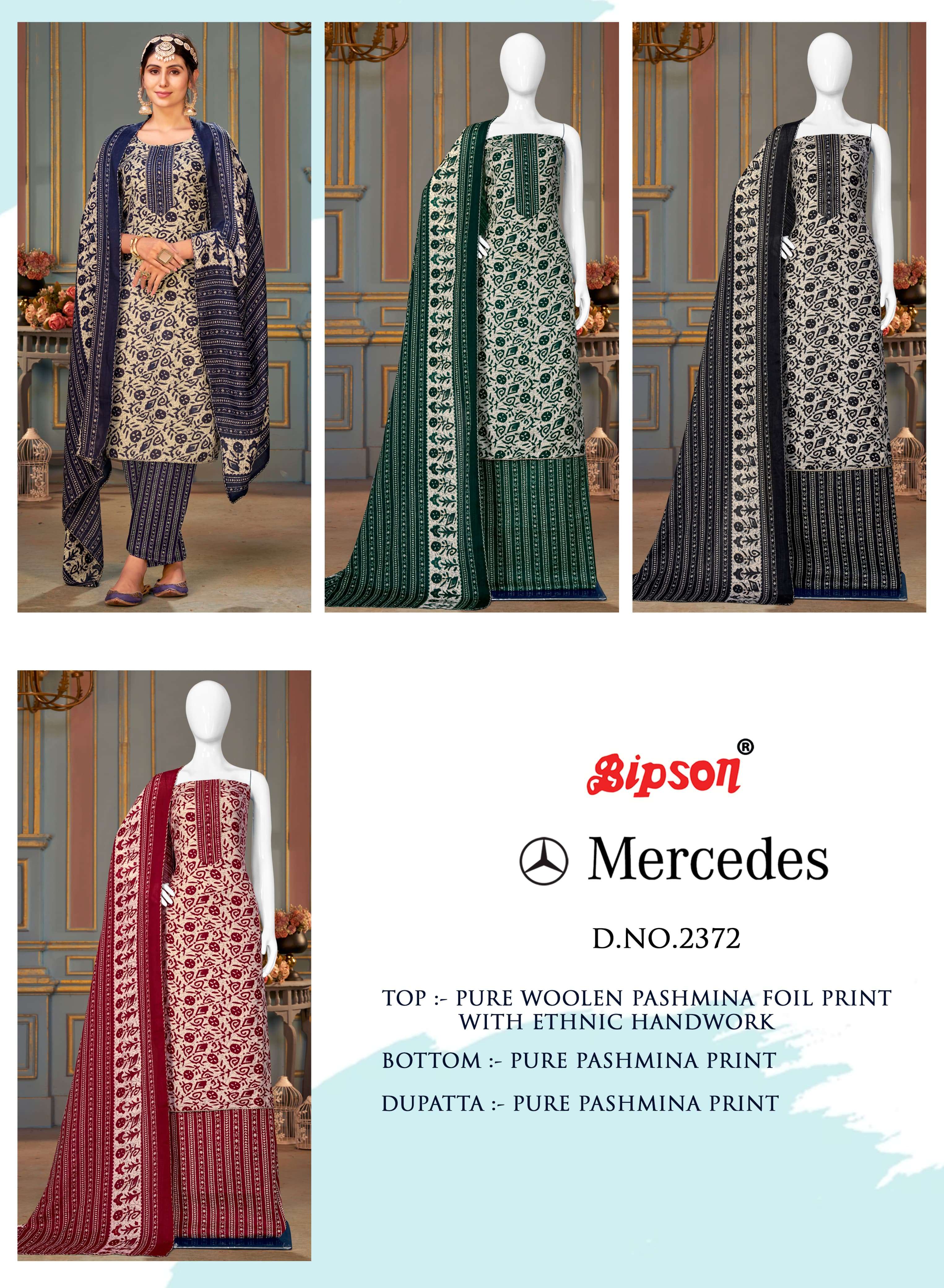 bipson mercedes 2372 woollen pashmina catchy look salwar suit catalog