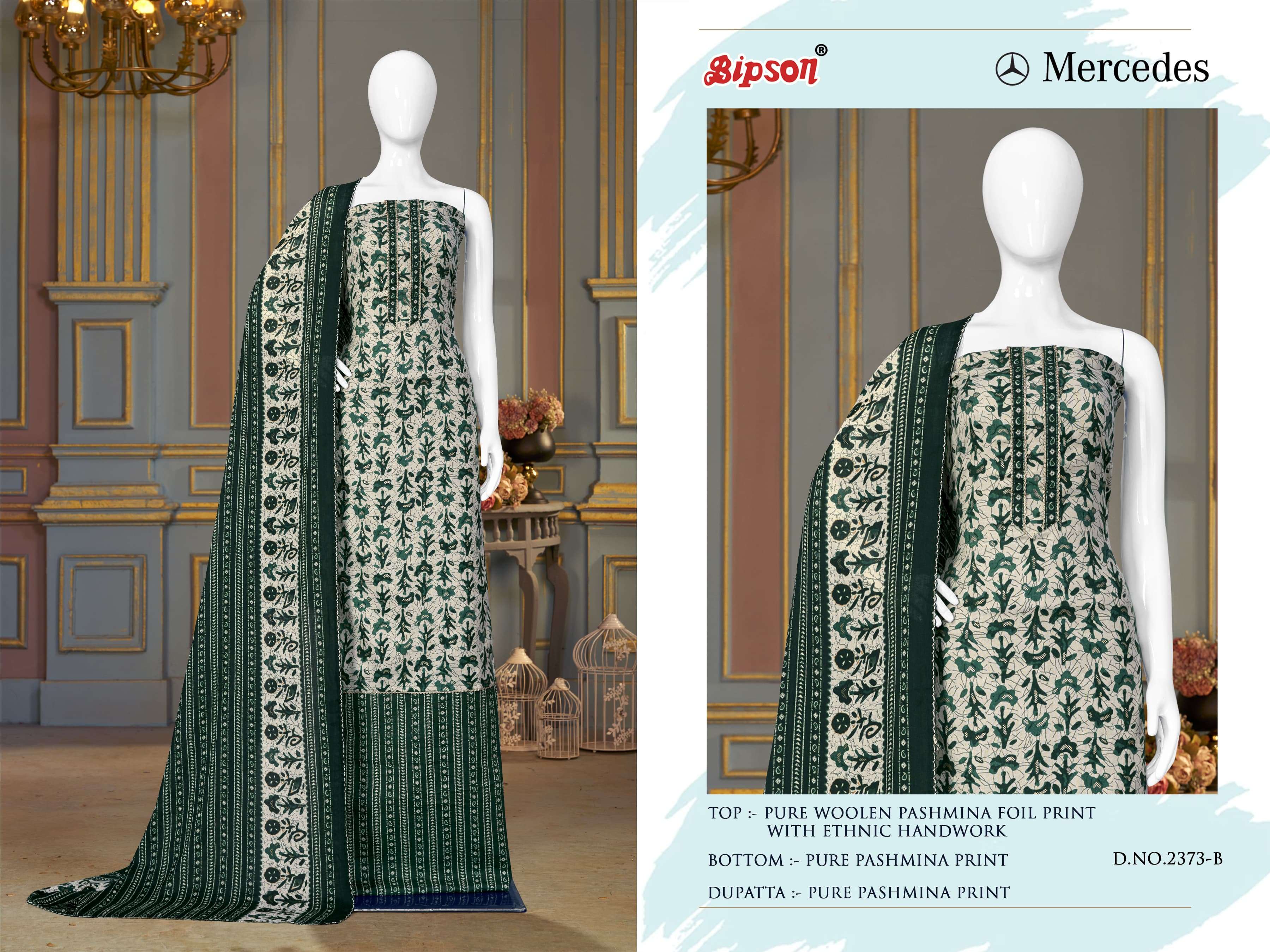 bipson mercedes 2373 woollen pashmina regal look salwar suit catalog