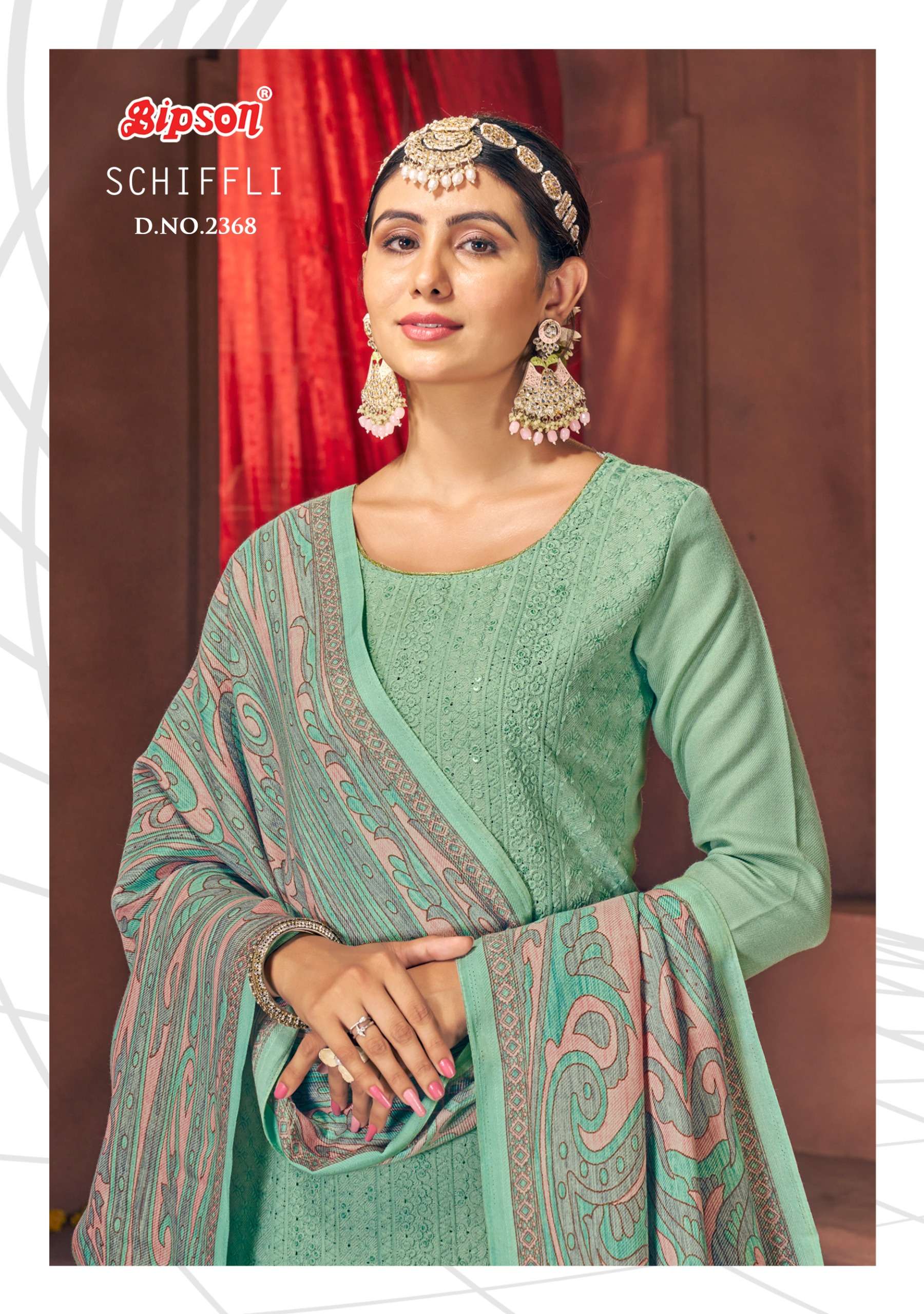 Bipson SCHIFFLI 2368  pashmina elegant salwar suit catalog