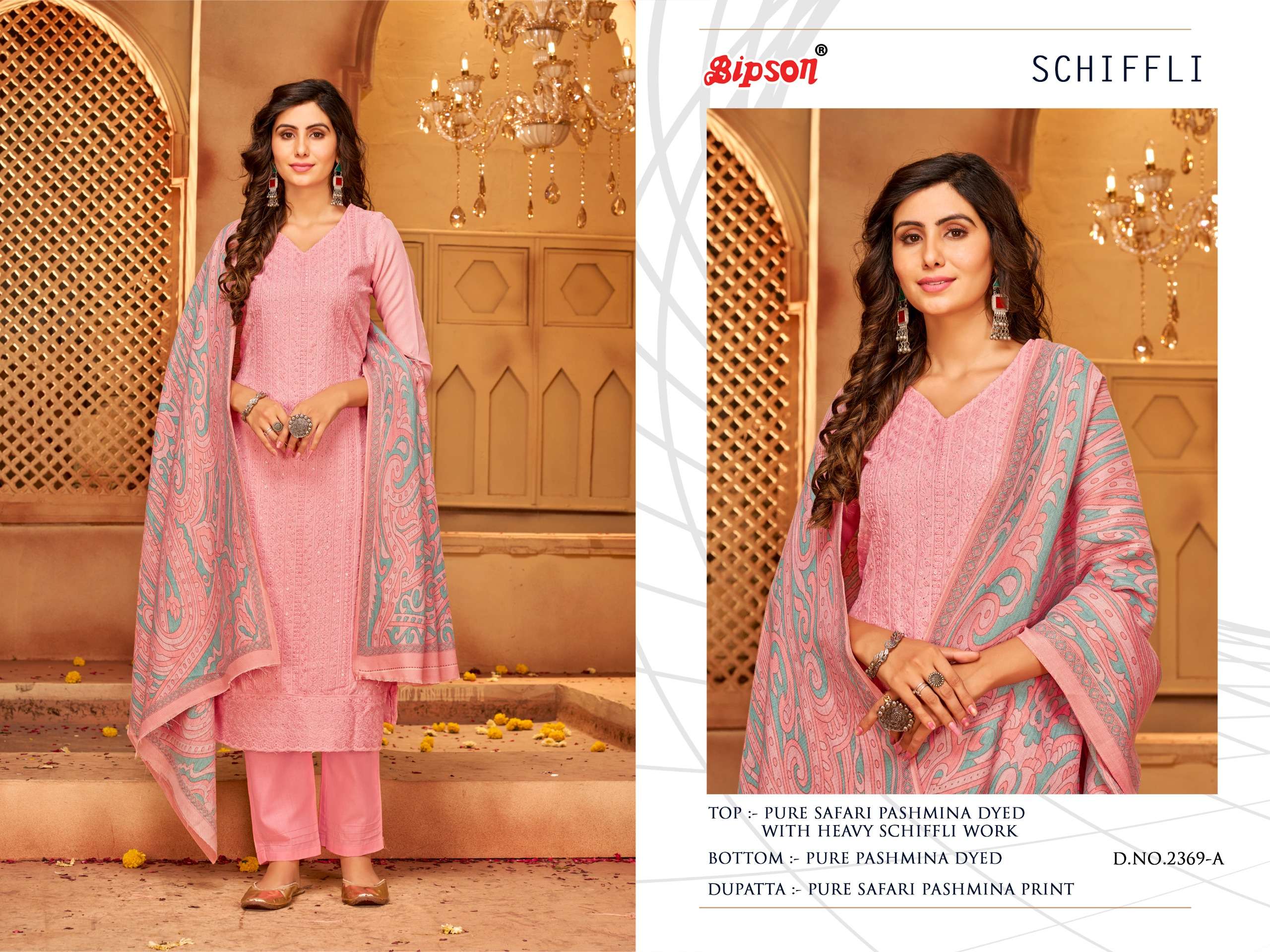 Bipson SCHIFFLI 2369  pashmina catchy look salwar suit catalog