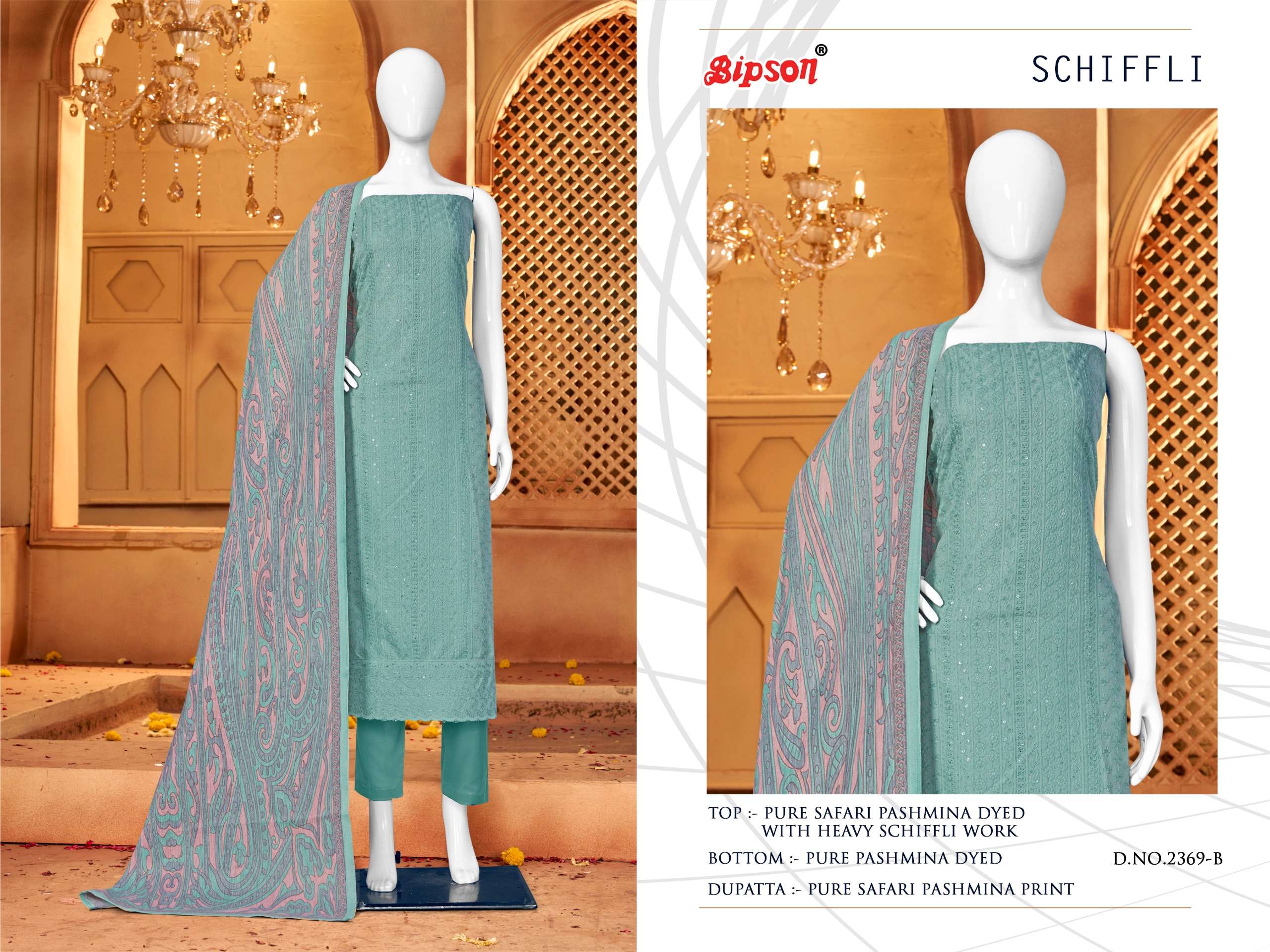 Bipson SCHIFFLI 2369  pashmina catchy look salwar suit catalog