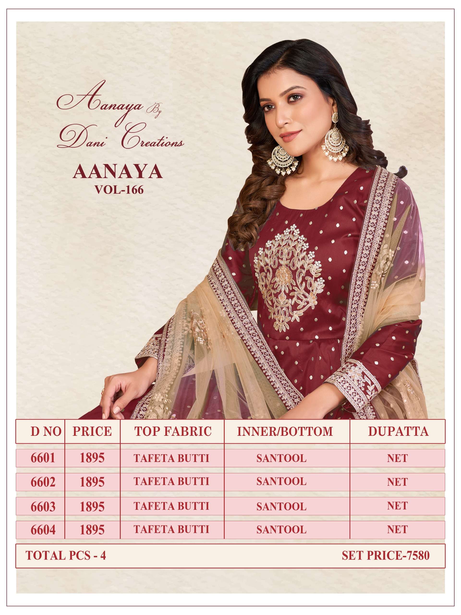 dani aanaya vol 166 tafeta butti innovative look indo wetern catalog