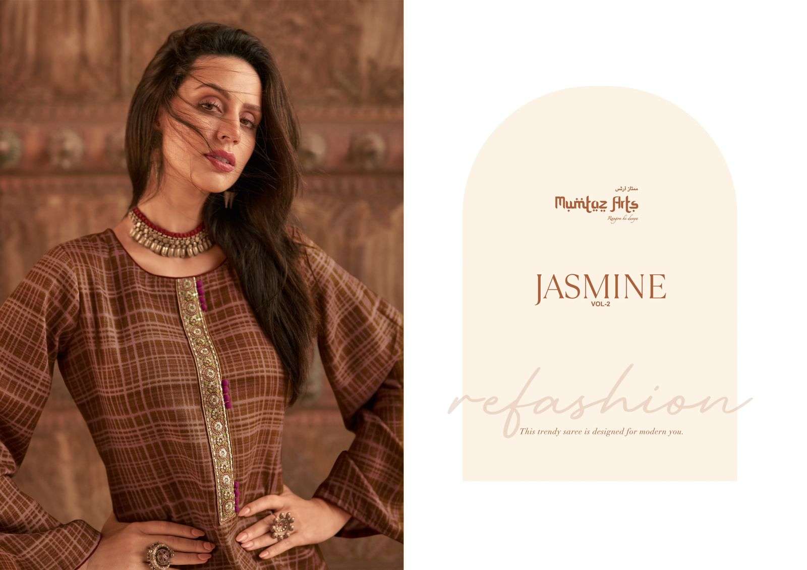 mumtaz art jasmine vol 2 pashmina exclusive look salwar suit catalog