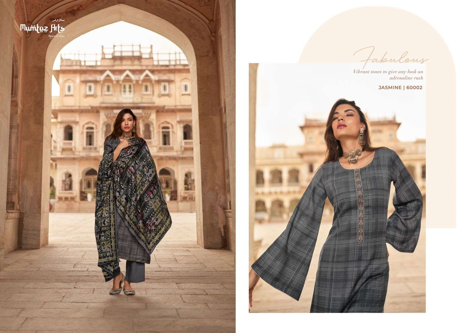 mumtaz art jasmine vol 2 pashmina exclusive look salwar suit catalog