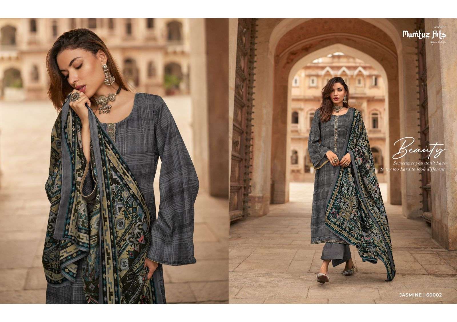 mumtaz art jasmine vol 2 pashmina exclusive look salwar suit catalog