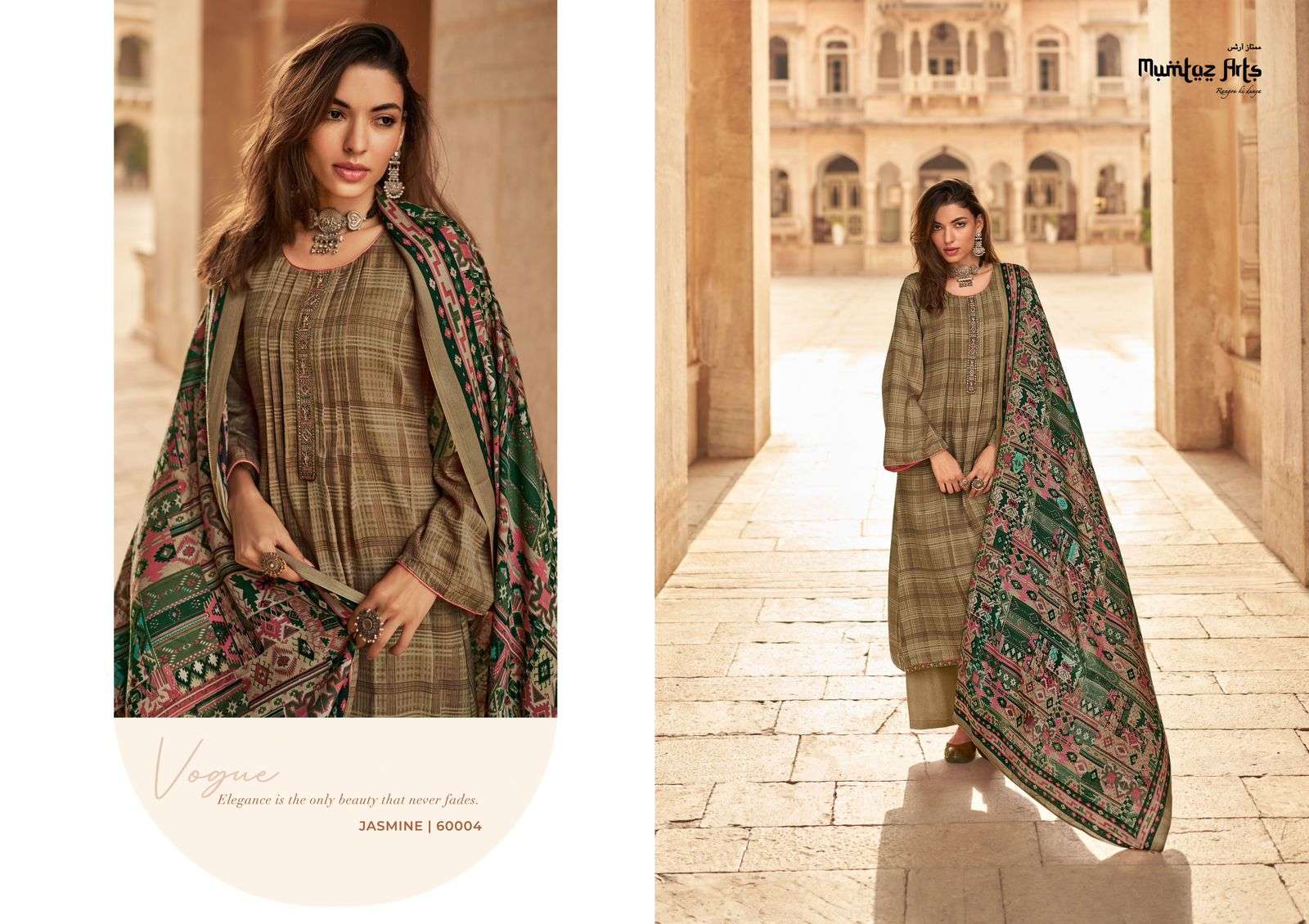 mumtaz art jasmine vol 2 pashmina exclusive look salwar suit catalog