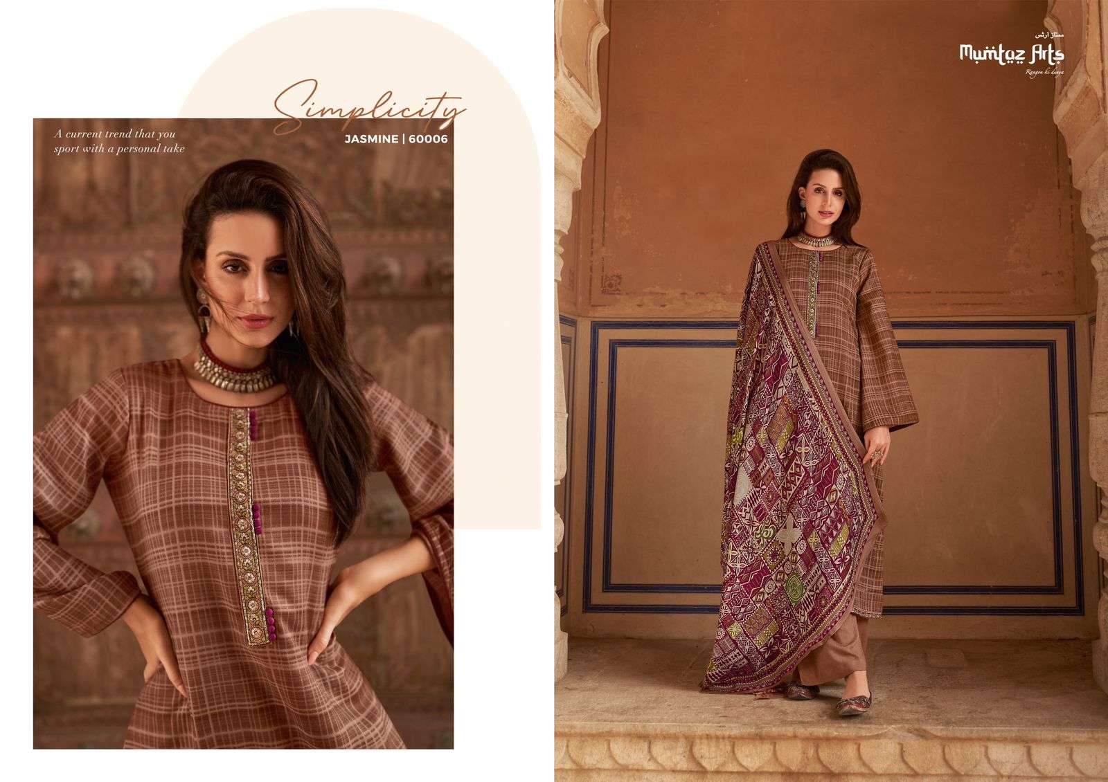 mumtaz art jasmine vol 2 pashmina exclusive look salwar suit catalog