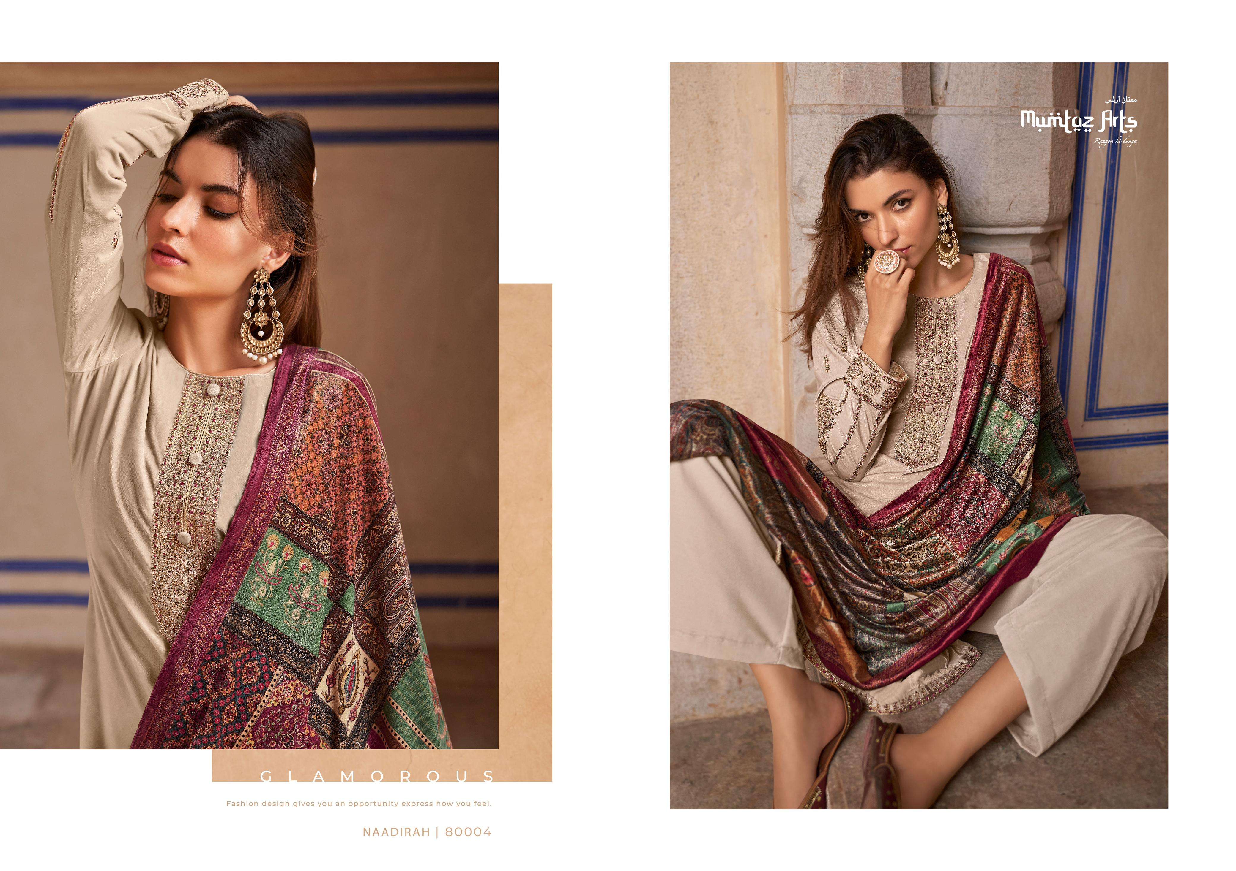 mumtaz art naadirah velvet regal look salwar suit catalog