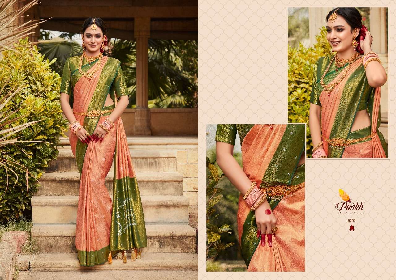 pink lotus pankh virasat vol 1 KANJIVERAM Silk innovative look saree catalog