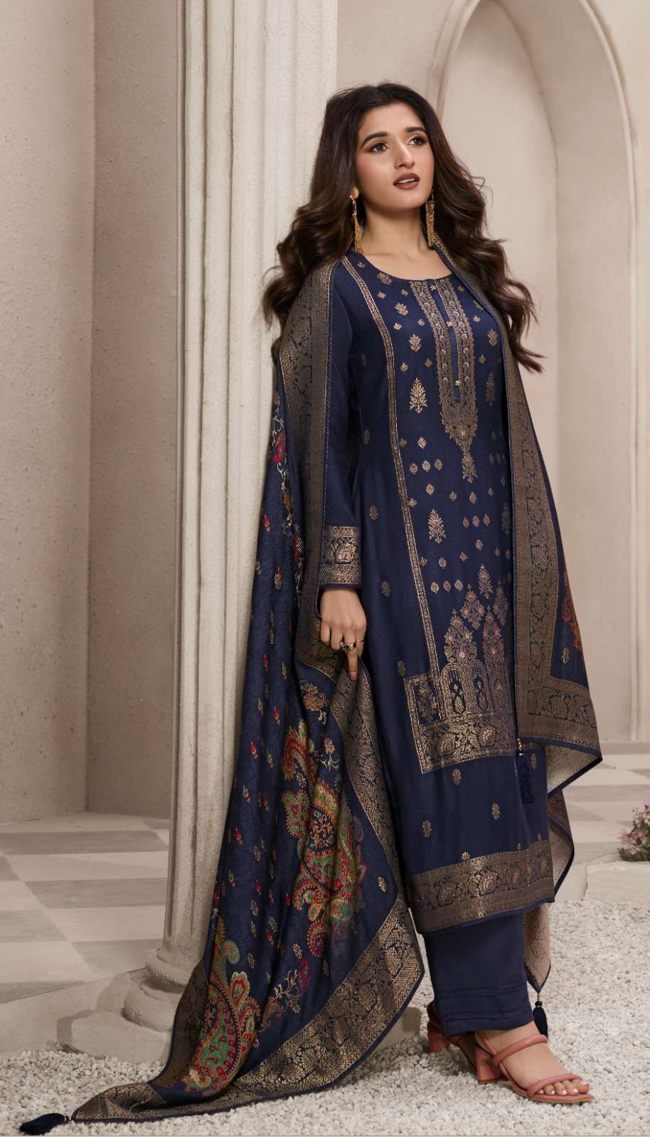 vinay fashion kervin aadhira 6 viscose pashmina jaquard attrective look salwar suit catalog